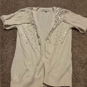 Old Navy Ivory Open-Front Cardigan with Subtle Shine